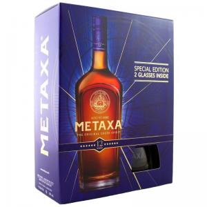 Metaxa 12* 0,7l 40% +2 skleničky 