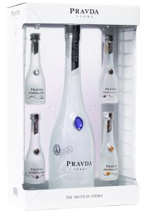 Vodka Pravda 0,7l +4ks mini 38%